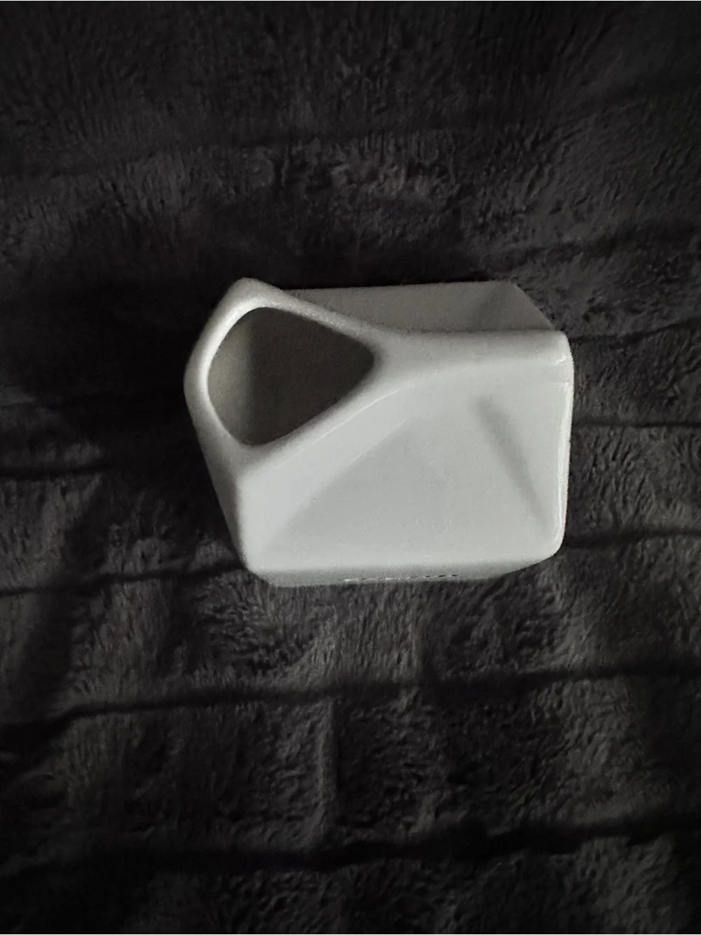 White Ceramic Cream Pitcher with Navy Lettering